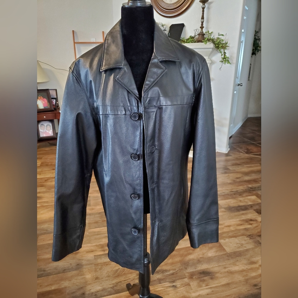 Black leather jacket